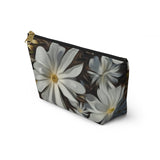 Accessory Pouch w T-bottom Nia's White Flower