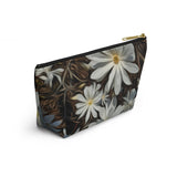 Accessory Pouch w T-bottom Nia's White Flower