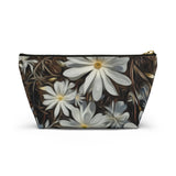 Accessory Pouch w T-bottom Nia's White Flower