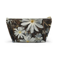 Accessory Pouch w T-bottom Nia's White Flower