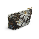 Accessory Pouch w T-bottom Nia's White Flower