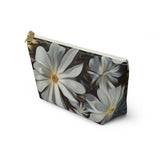 Accessory Pouch w T-bottom Nia's White Flower