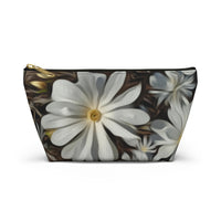 Accessory Pouch w T-bottom Nia's White Flower