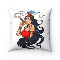 Spun Polyester Square Pillow @Klever_art Taino  Cigar Princess