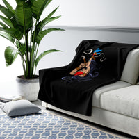 Sherpa Fleece Blanket @klever_art Taino Smokin Princess