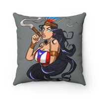 Pillow: @Klever_art Taino  Puerto Rican Cigar Princess