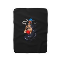 Sherpa Fleece Blanket @klever_art Taino Smokin Princess