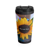 Nia's Sunflower  Rise and Shine Stainless Steel Travel Mug