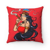 Spun Polyester Square Pillow @Klever_art Taino  Cigar Princess