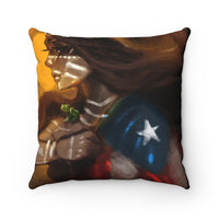 Spun Polyester Square Pillow @Klever_art Taino Beauty