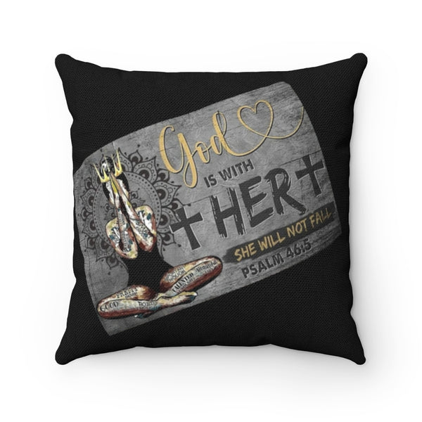 Polyester Square Pillow "God is with her"