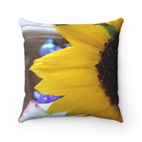 Spun Polyester Square Nia's Sunflower Pillow